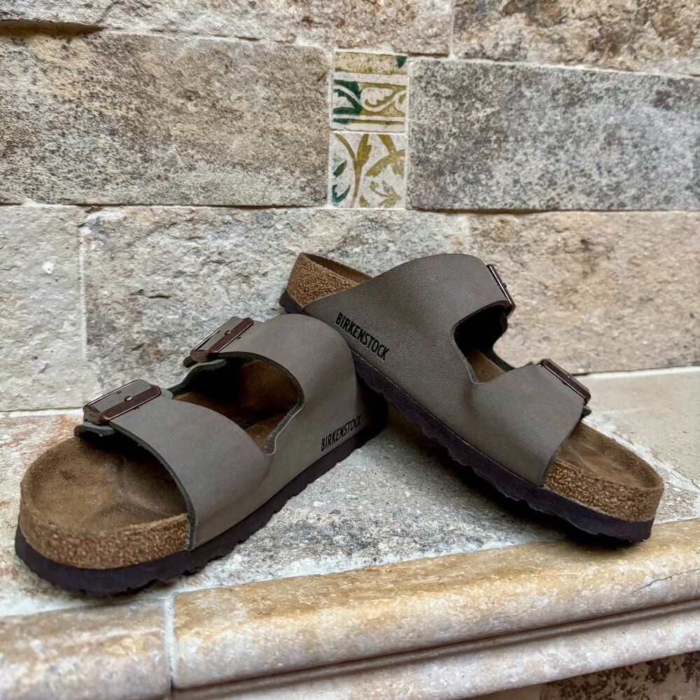 Birkenstock Arizona Birkibuc Double Strap Size 35 Color Stone